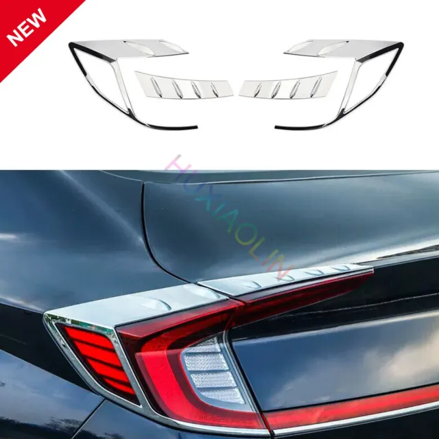 For Hyundai Sonata 2020-23 Style Car Chrome Rear Tail Light Lamp Frame Trim 4PCS