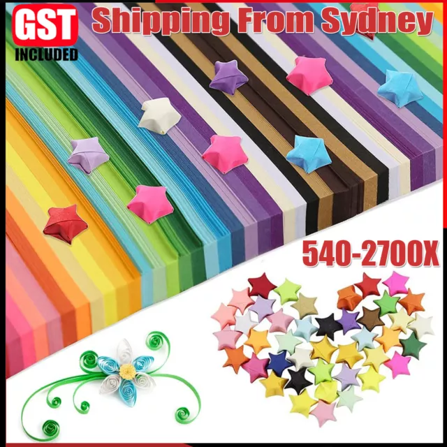 UP 2700pcs Folding Paper Lucky Star Paper Strip Origami Ribbons Art DIY Crafts