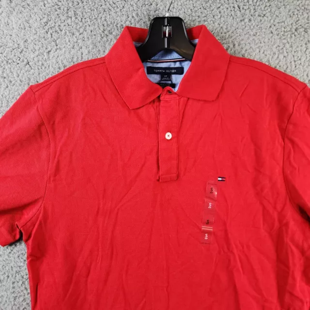 Tommy Hilfiger Classic-Fit Ivy Polo Men's Small Regal Red Short Sleeves 3