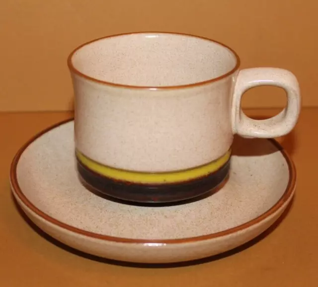 Denby Potters Wheel Tea Cup & Saucer - Yellow Colour