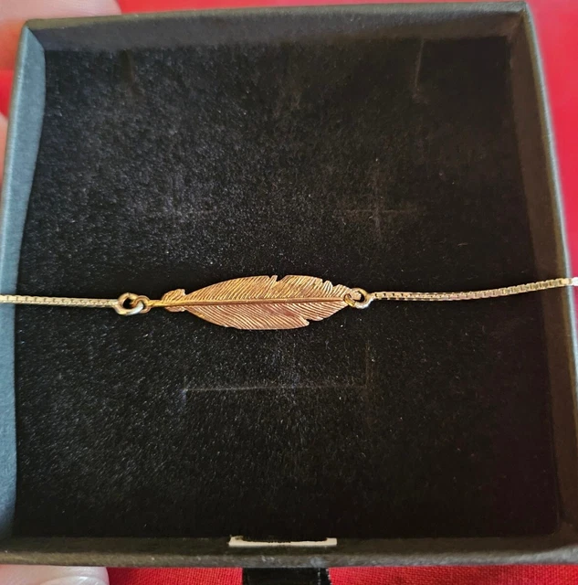 BEVERBROOKS SILVER ROSE Gold Feather Bracelet 16.99 PicClick UK