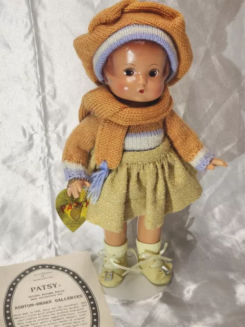 Effanbee Patsy Autumn Fall 12“ Doll With Box Tags Certificate gold heart charm