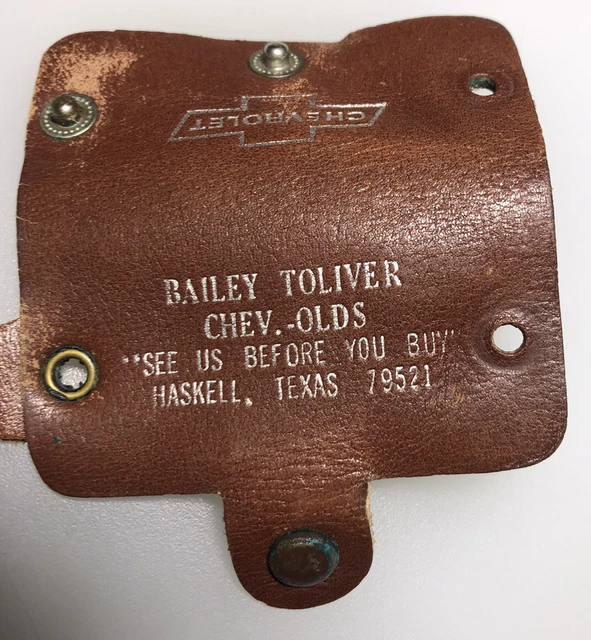HASKELL TEXAS BAILEY Toliver Chevrolet Olds Leather Auto Dealer Vintage