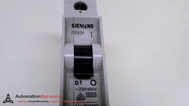 Siemens 5Sx21 D1  Circuit Breaker 1Amp 1Pole 230-400Vac, See Desc #217064