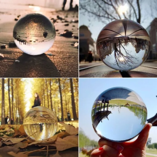 Clear Glass Crystal Ball Healing Sphere Photography Props Lensball Decor Gift