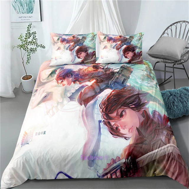 ATTACKING GIANTS ANIME Doona/Duvet/Quilt Cover Set Single/Queen/King