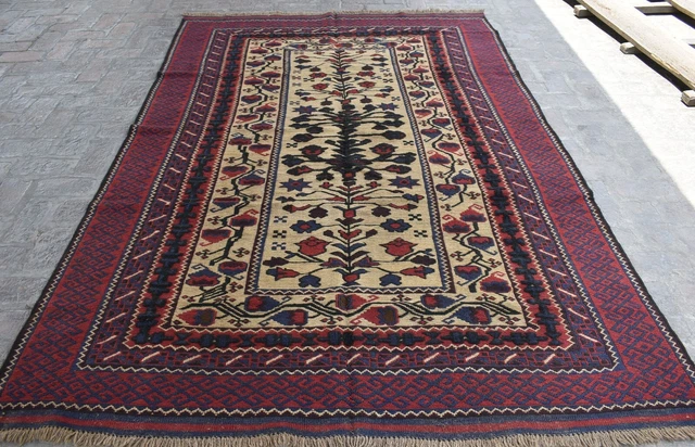 6 x 9 ft Handmade afghan tribal adraskan wool area kilim rug, 6x9 persian rug 6 x 9 ft Handmade afghan tribal adraskan wool area kilim rug, 6x9 persian rug