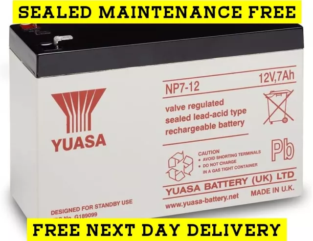 Yuasa NPW36-12 12V 7Ah VRLA Lead Acid Replacement NP7-12 Battery