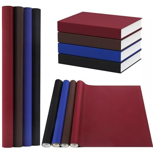 4 Pcs 40 x 16 Inches Book Cloth Bookcover Fabric Surface and Paper Backed