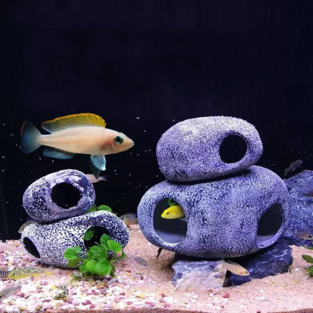 Simulation Stone Cave Ceramic Fish Tank Aquarium Pond Decor Shrimp Home Supplies