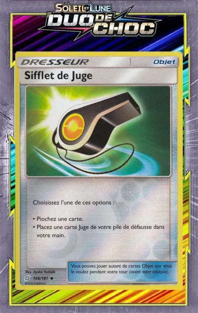 🔥Carte Pokémon Sifflet de Juge 194/181 Gold Secrète SL9 Duo de Choc FR 🔥