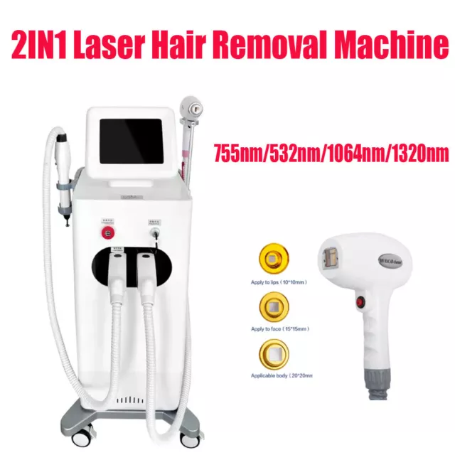 2IN1 808/ 1064/ 755/ 1320nm Diode Laser Tattoo Hair Removal Pico IPL YAG Machine