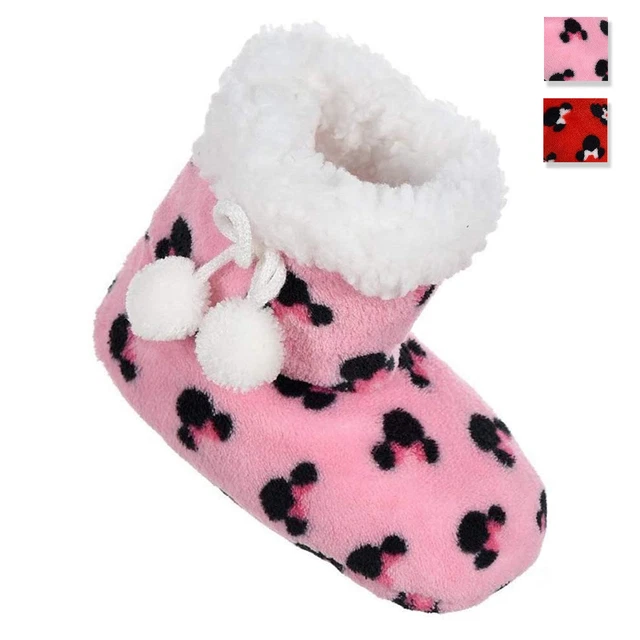 Pantofole invernali chiuse Disney Minnie ciabatte peluche antiscivolo bimba 3425