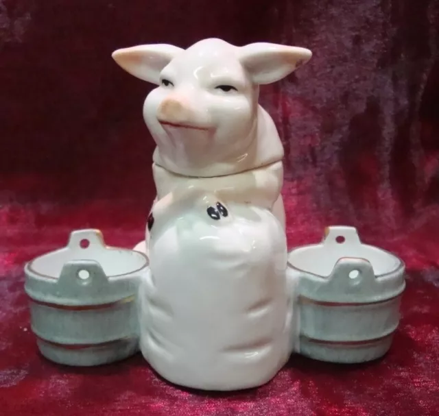 Moutardier Sel Poivre Figurine Cochon Animalier Style Art Deco Style Art Nouveau