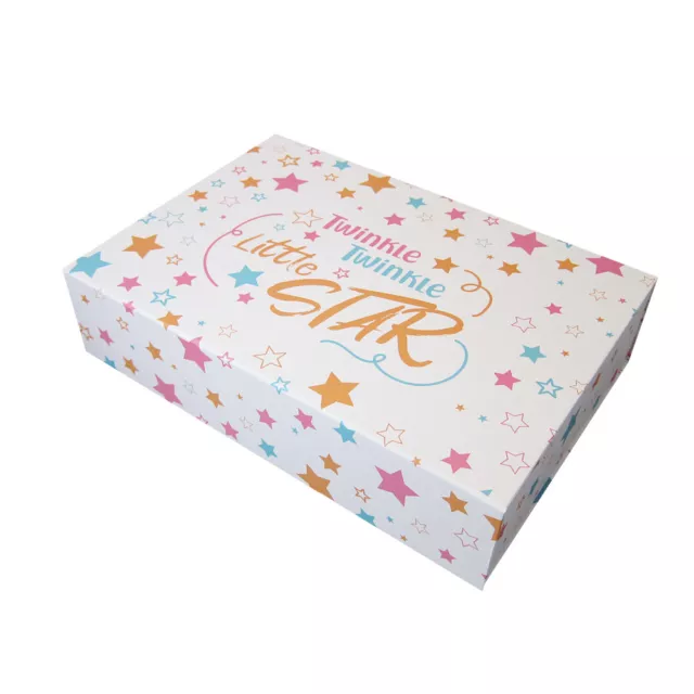 LITTLE STAR Xtra Large Unisex Baby Memory Keepsake Magnetic Gift Box 40x28x9.5cm