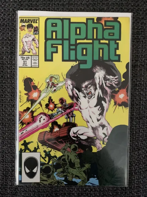 Alpha Flight Vol I #51  1st Full Interior Art Jim Lee (Marvel 1987) VFN
