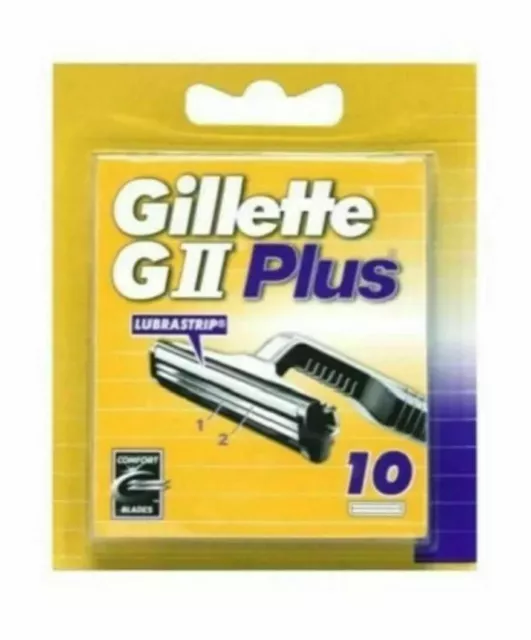 Rasierklingen Gillette GII G2 Plus mit Lubrastrip für Nassrasierer 10er Pack