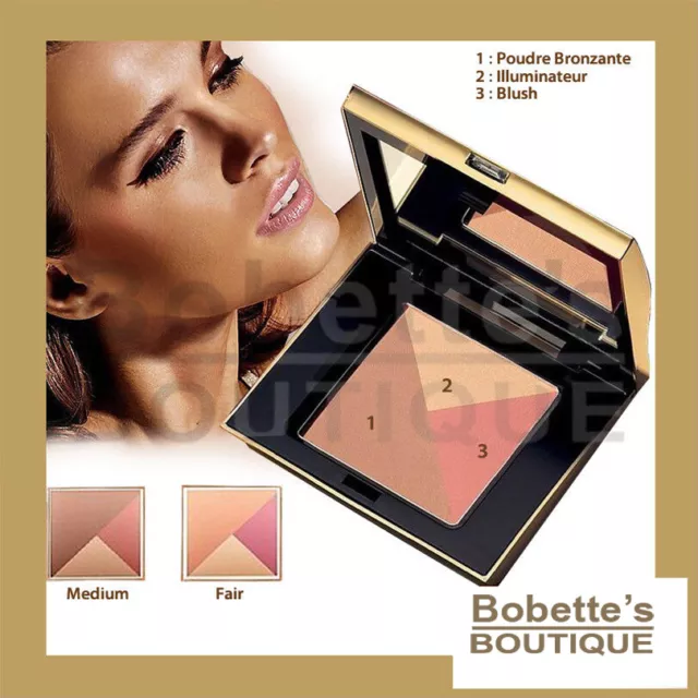 LUXE POUDRE BRONZANTE-BLUSH FARD à JOUES-ILLUMINATEUR TRIO COMPACT AVON