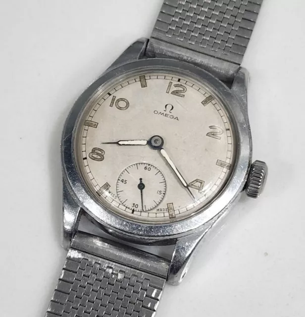 1943 Omega Ref 2165 Cal 26.5 T3 British Military WWII Men's Watch Serviced