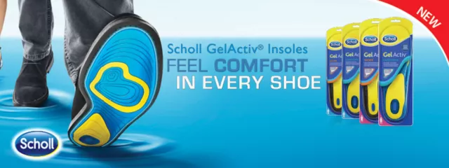 Scholl Gel Active Everyday Insoles, Sports Insoles, Work Insoles for Men