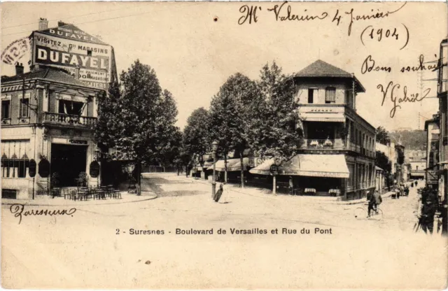 CPA Suresnes Boulevard de Versailles et Rue du Pont (1315106)