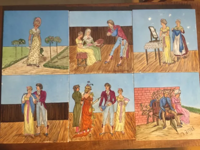 Mintons Rare Set Of Tiles Walter Crane Style