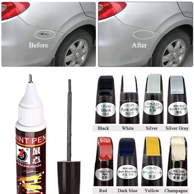 12 Car Touch Up Paint Pen Marker Scratch Repair Coat Universal Silver and Clear