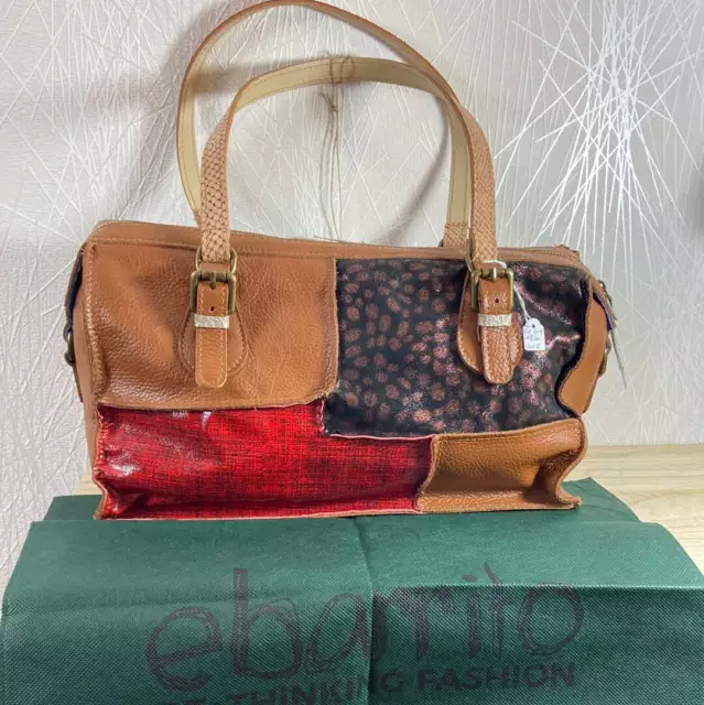 Sac à main haut de gamme en cuir style patchwork Ebarrito - TU Multicolore