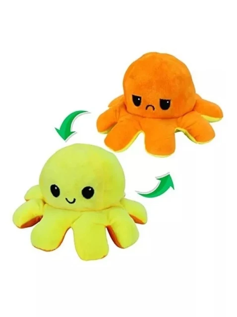 3 X OFFICIAL 8" Reversible Mood Colour Changing Octopus Plush Soft Toys ...