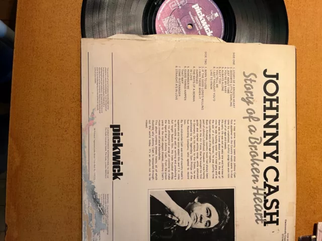 Disque vinyl 33t Johnny Cash « Story of a broken heart » , 1970’s