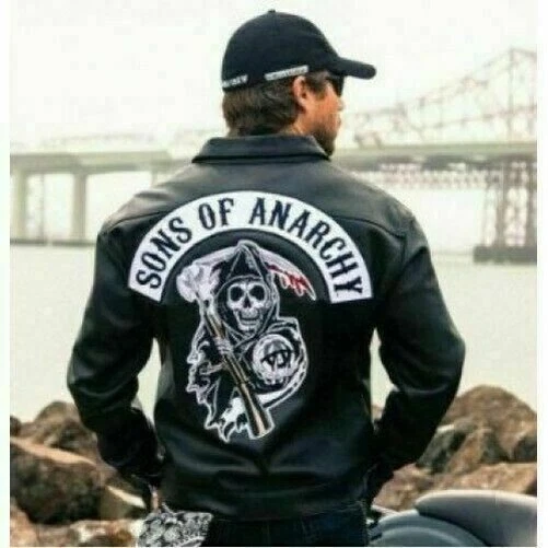 SONS OF Anarchy Hommes Motard Club Moto Cuir Veste Gilet