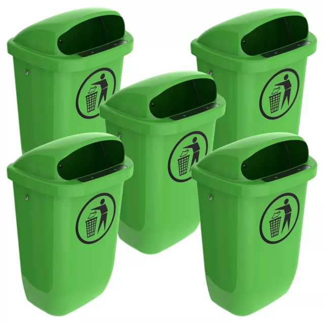 5er Pack SULO Papierkorb grün Müllbehälter 50Liter Abfalltonne Abfallkorb Kübel