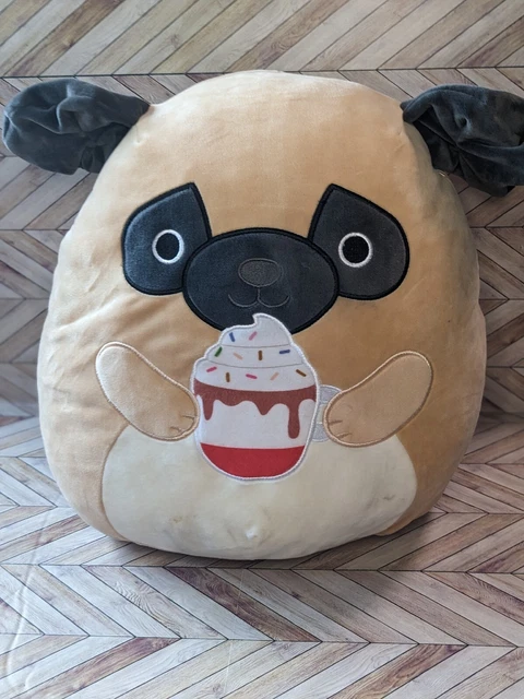 Squishmallow 20" Prince The Pug with hot cocoa