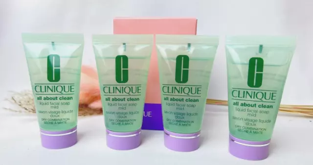 B172  Clinique All About Clean - Liquid Facial Soap Mild 4x 30ml Neu