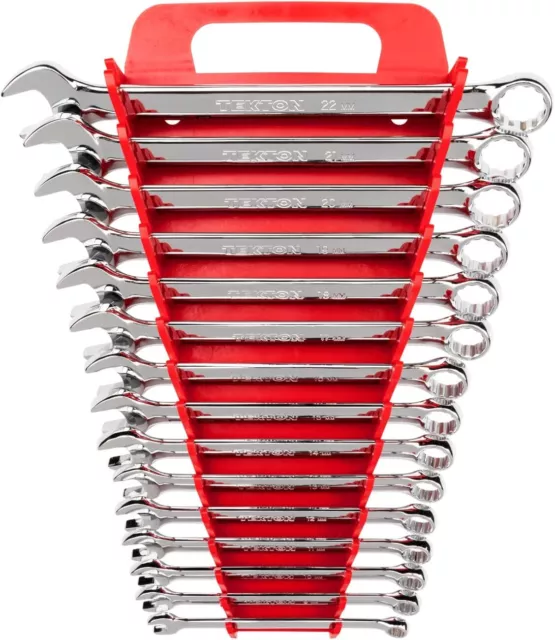 TEKTON Combination Wrench Set, 15-Piece (8-22 mm) - Holder | 18792