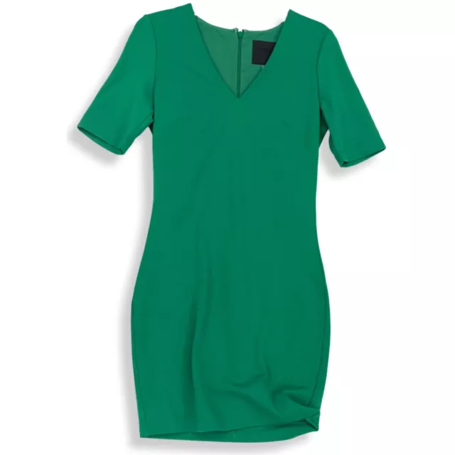 White House Black Market Womens Green Short Sleeve V Neck Sheath Dress Size 6