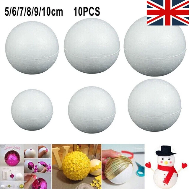 10Pcs Party Solid Foam Ball Polystyrene Balls Round Tree White 50-100mm UK