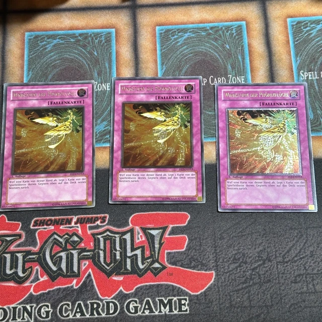 YUGIOH German! 3x Phoenix Wing Wind Blast FET-EN053 Ultimate Rare 1st Edition NM