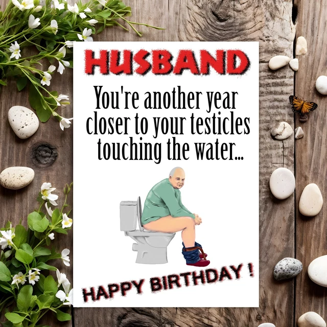HUSBAND FUNNY BIRTHDAY Card Rude Joke Humour for Him Men Male ...