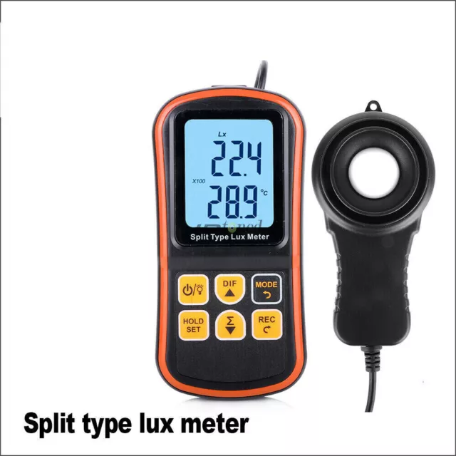 LCD Luxmeter Digital Light Meter Split Type Handheld Illuminometer 0~200000 Lux