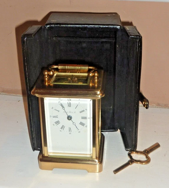 LONDON CLOCK CO Carriage Clock 11 Jewels made in France VGC & GWO ...