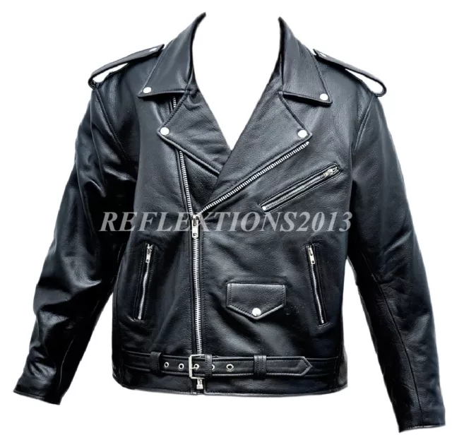 Mens's Leather Jacket Bike Riders Touring Scooter Real Leather Motorbike Jacket