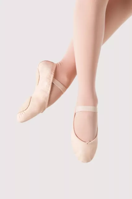 BLOCH Prolite II pink girls ballet shoes flat size 12.5 leather split sole dance