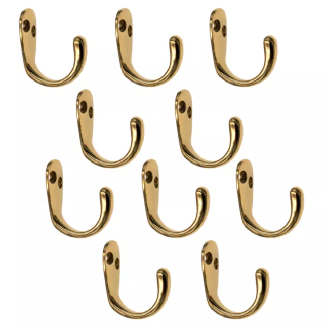 10 Pack Warwick Polished Brass Single Coat, Robe, Towel, Utility Hook BH2001PB