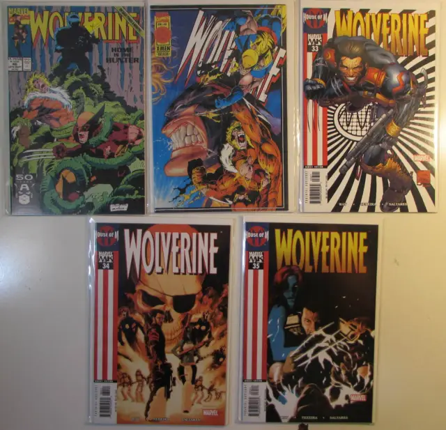 Wolverine Lot of 5 #1st Series 46,90,2nd 33,34,35 Marvel 2005 Comic Books