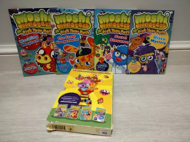 Moshi Monsters Pick Your Path Box Set 4 Books Disco Mystery Secret Stowaway Mosh