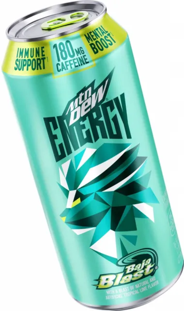 Mtn Dew Baja Blast Energy 16 OZ. Can Unopened