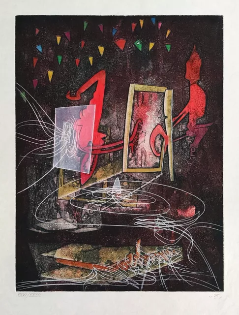 Roberto Matta - Plusieurs Autres Vies - hand signed / numbered aquatint etching