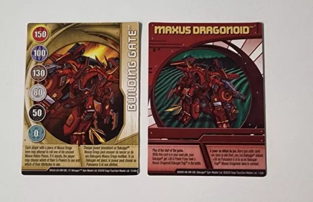 Bakugan Maxus Dragonoid Character Ability Card + Building Gate Metal CARD