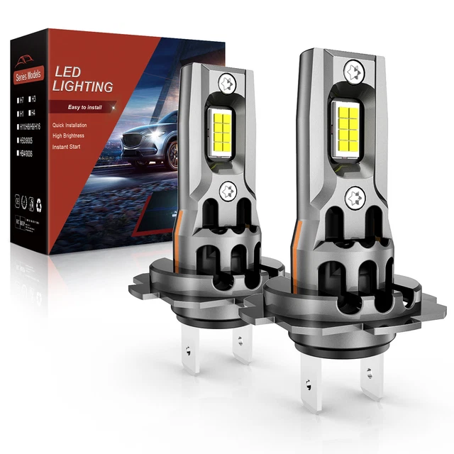 Lampadine LED H7 Per Auto, 80W 28000lm 6000K Luce Bianco Puro - 6 Volte Più Luminose Dell'alogeno, Compatte, Dissipazione Silenziosa, Impermeabili IP68